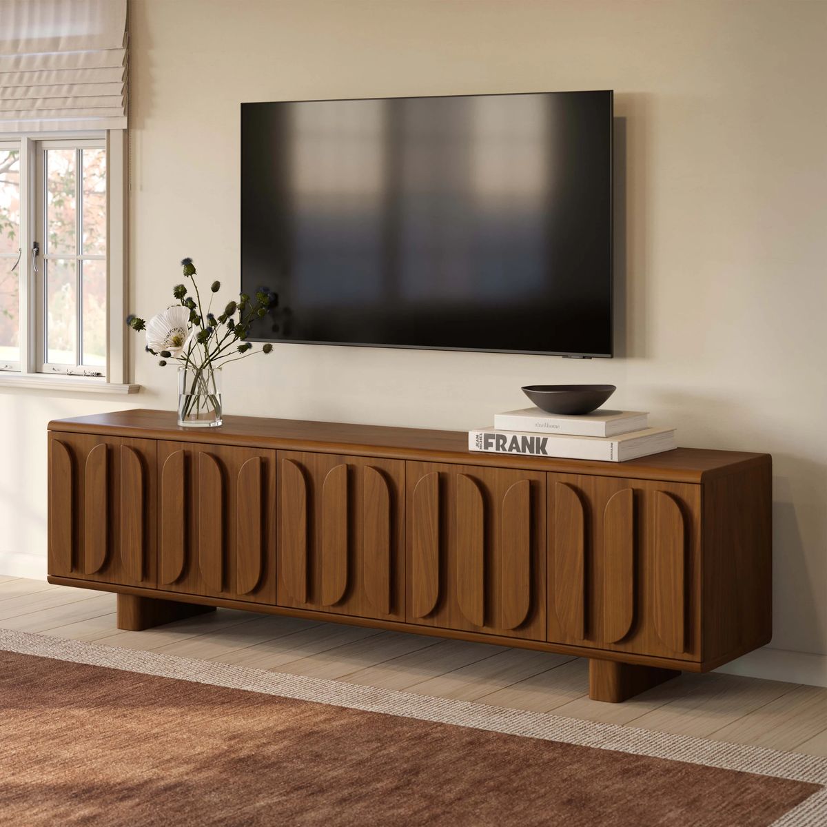 Koivuviilu mediakaappi säilytysratkaisu